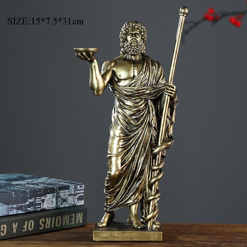Statua di Personaggio Retro Europea Scultura Mitologia Greca Themis Dea della Giustizia Statuetta Zeus Decorazione Scrivania Ufficio Casa