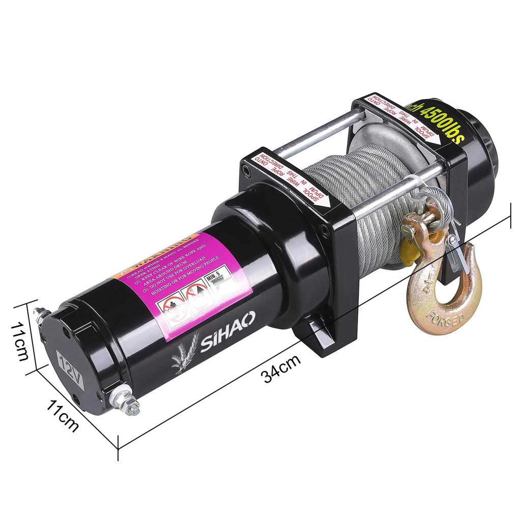 Argano Portatile per Rimorchio Auto Camion Fuoristrada con Controllo Wireless 3500-13500 LBS Argano Auto Cablato per ATV/UTV SUV Camion Traino Fuoristrada