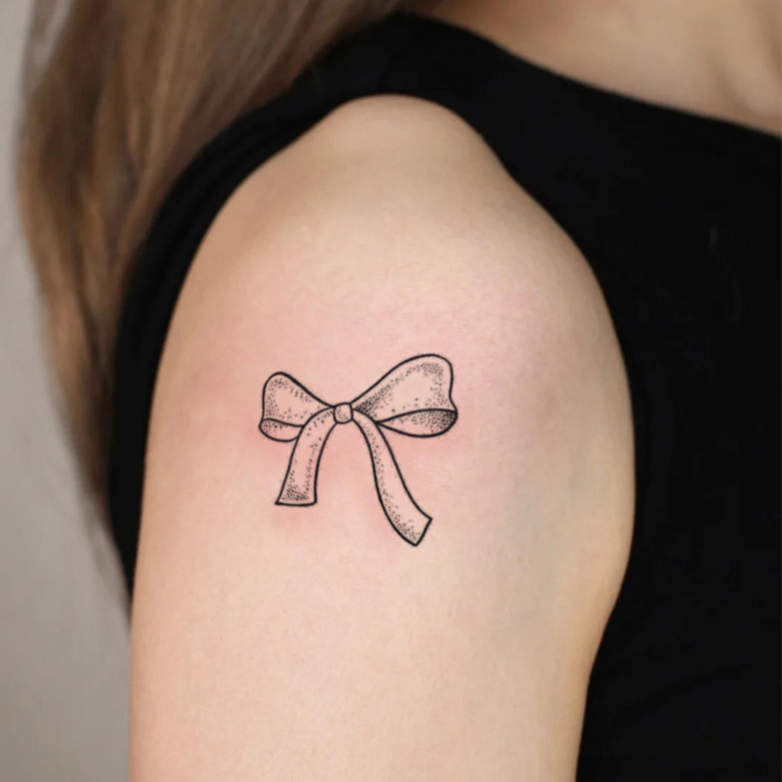 Glow Makeup Unisex Herbal Juice Semi-Permanent Cute Simple Bow Tattoo Sticker Waterproof And Long-Lasting