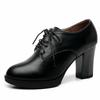 Dámské boty na vysokém podpatku Platformová podrážka Černé pracovní boty Dámské šaty Jaro Podzim Kulatá špička Silný podpatek Velká velikost 43 Ležérní lodičky