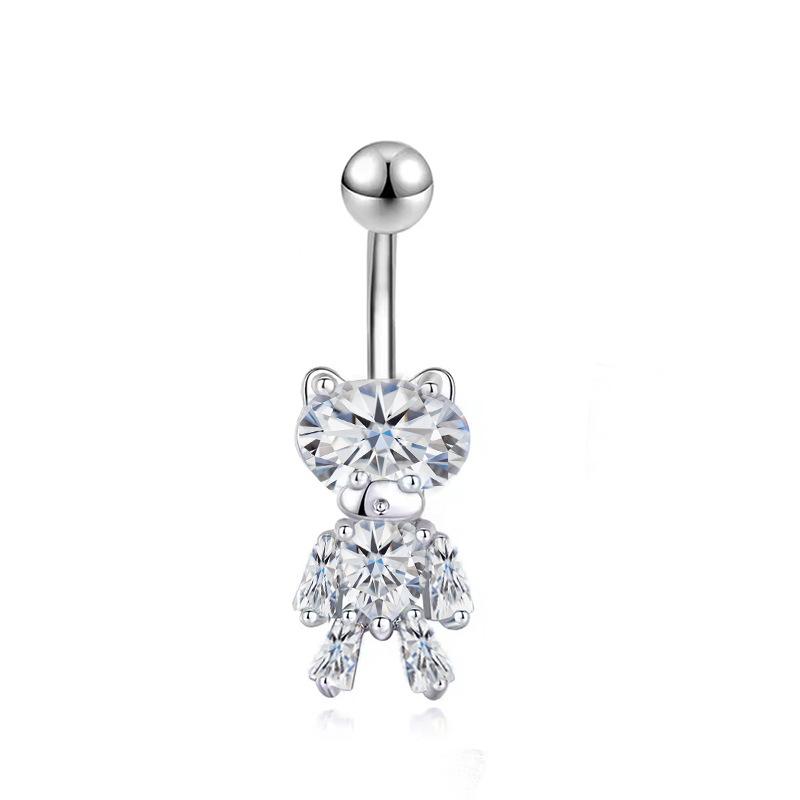 Pink Zircon Belly Button Rings Stainless Steel Heart Butterfly Navel Piercing Barbell For Women Beach Belly Ring Body Jewelry