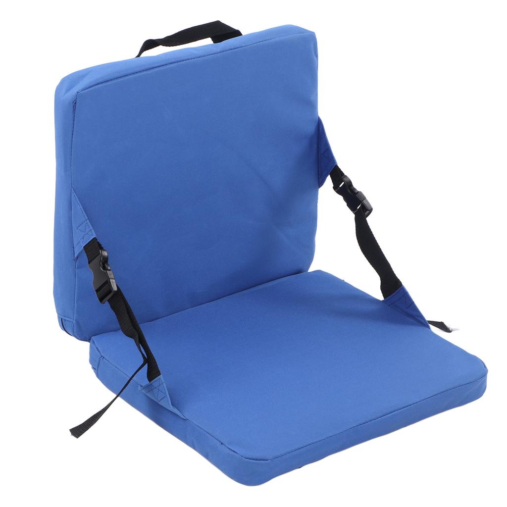 Thickened Anti Dirt Outdoor Seat Back Cushion Portable Folding Stadium Seat with Back Support for Camping Concert Blue
