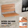 SucceBuy Folding Shower Seat Wall Mounted Fold Up Shower Bench Space Saving Home Care Fold Down Shower Chair for Pregnant Women