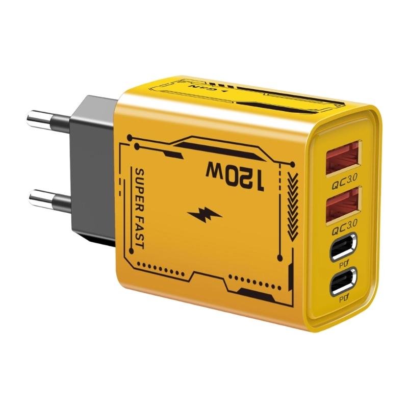 Fast Speed 120W Charger Two PD USB Port European Standard Multiple Device Compatibility