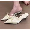 Pointy Single-shoe Women New Spring Stiletto Sandals French with Skirt Temperament Pink High Heels Slippers Kawaii Shoes Mules