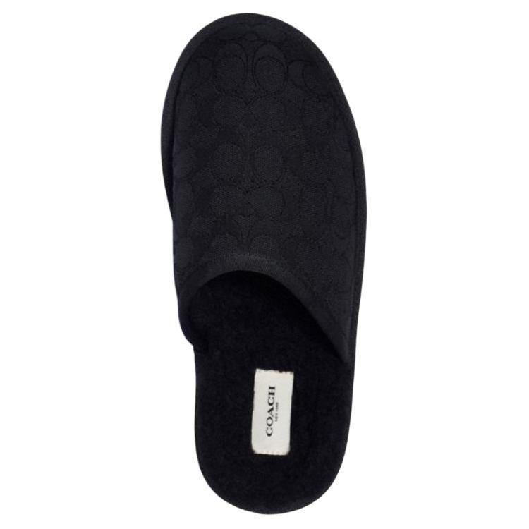 Coach Round Toe Slip-On Sandals Men Footwear Black C2465-BLK