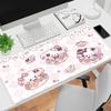 Gaming Mouse Pad Antislip Stitched Edges Pink Cute Cartoon Artwork Print Keyboard Pad for Gamer Home Office Desk Mat