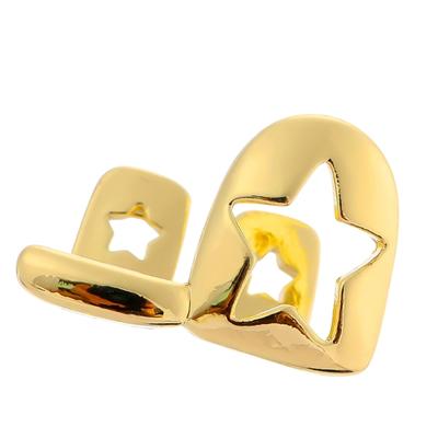 Sternförmige Kupfer-Grillz mit kunstvollen Cutout-Designs Zahnschmuck für Konzerte Tägliche Mode