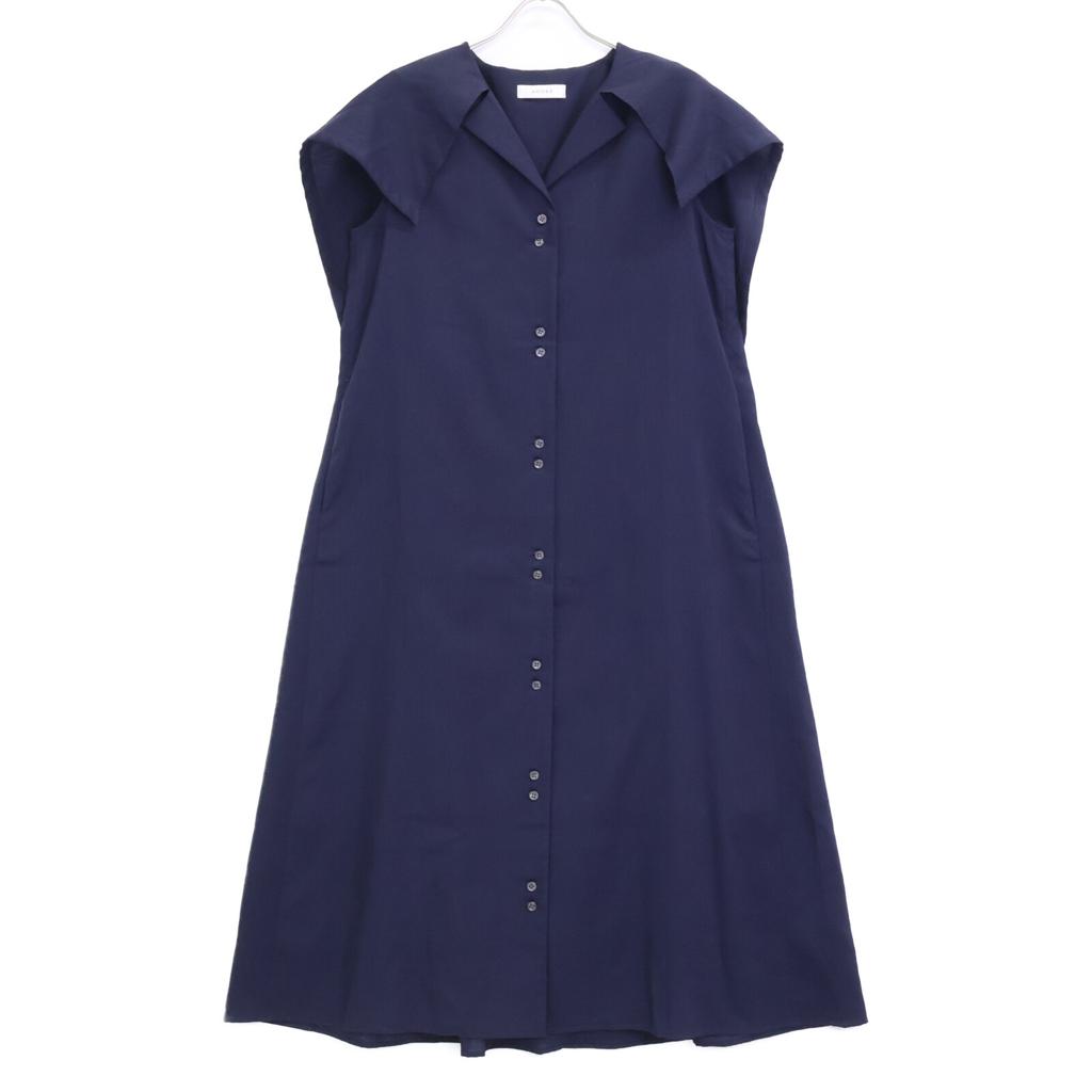 Adore Navy Dry Touch Hemp Vic Sailor Collar Dress Dress 38 NavyUsed