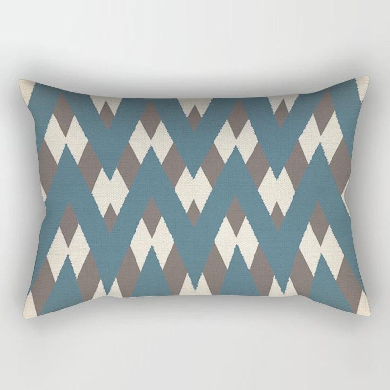 Nordic Sweet Home Light Blue Geometric Pillowcase Decorative Sofa Cushion Cover Pillowcase