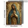1 pieza 8x12" Arte de Pared de Aluminio Vintage - Virgen de Guadalupe Placa Retro Española, Halo Dorado y Estrellas, Estilo Bohemio para el Hogar