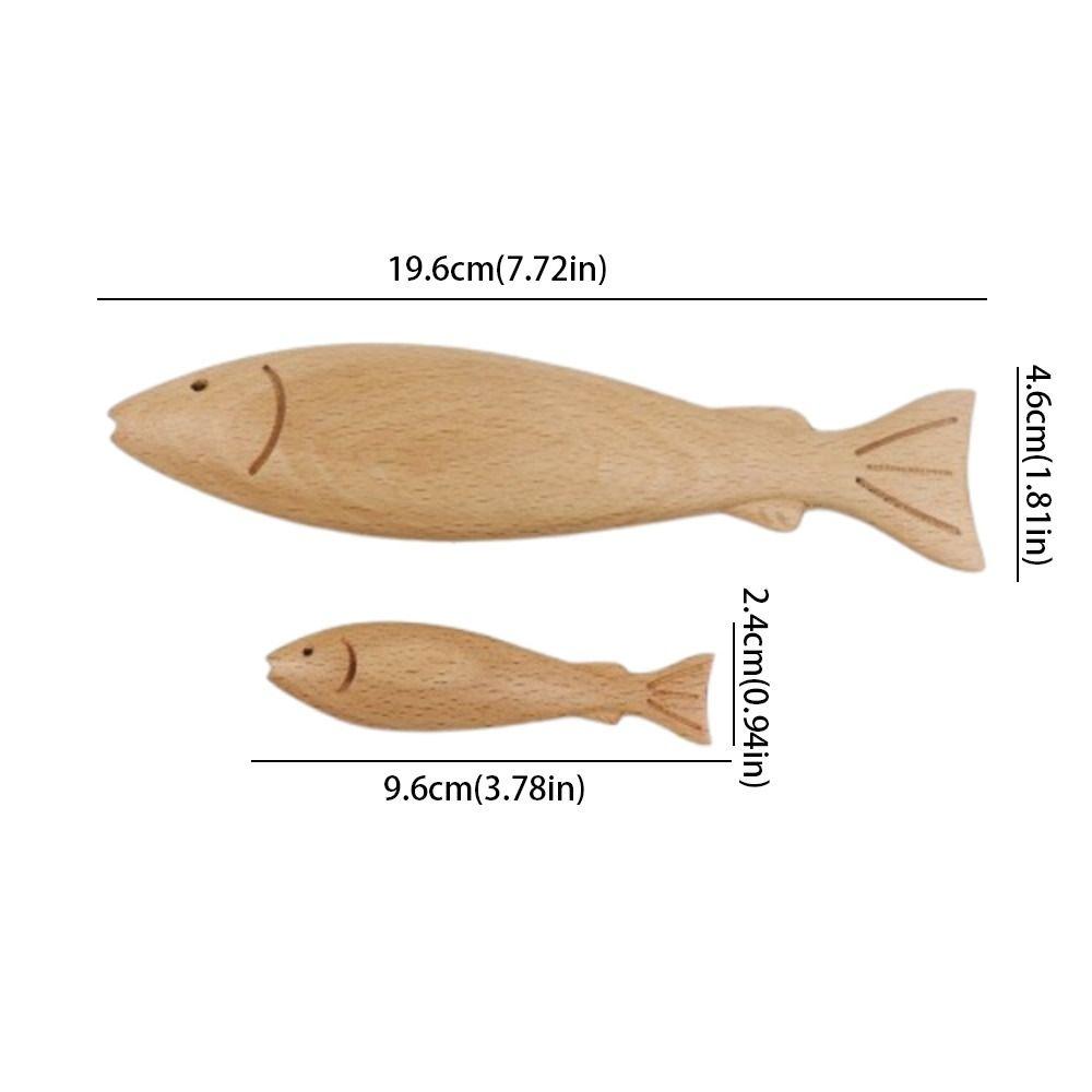 Realistic Fake Fish Ornament Wood Carving Fish Playset Model  Home Kitchen Decor