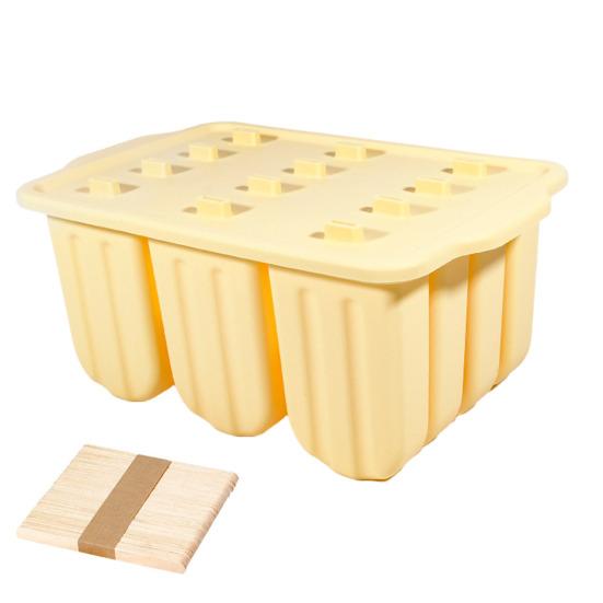 Silicone Popsicle Molds 12 Cavity DIY Ice Cream Molds with Wooden Sticks BPA-free Ice Lolly Mold Summer Kitchen Accessories