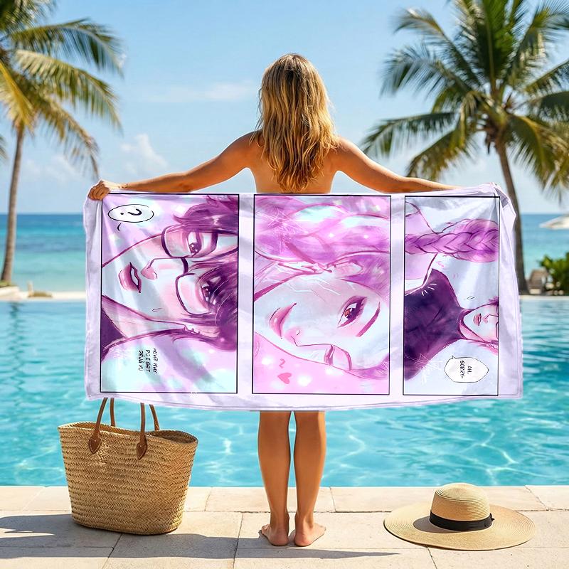Kpop Hunter Fashion Beach Towel: Ideal for Summer Adventures Soft, Absorbent and Quick Drying Suitable for Swimming and Bathing