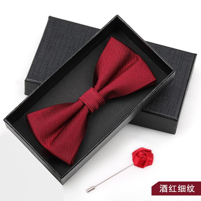 Bow Tie Men'S Wedding Groom Best Man Red Suit Shirt British Brothers Korean Bow Women'S Gift Box
