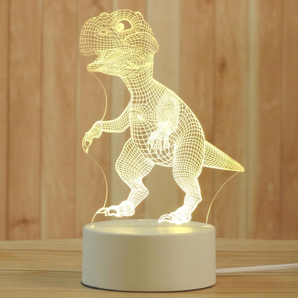 Children's Lamp In the Shape of a Dinosaur LED 3D 3 Light Modes Engraved
