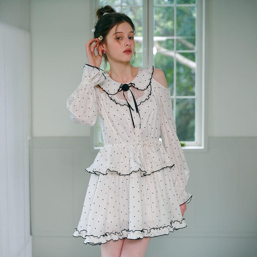 Ceme Adu Cest_Sweet Polka Dot Collar Dress