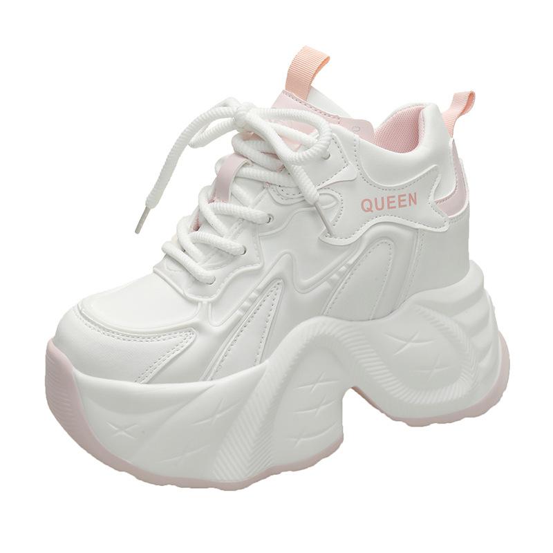 

Fashion Inner Height Increasing Sneakers for Women 10cm Heeled Spring Autumn Thick Bottom Women s Sneaker Fashion Platorm Tenis Feminino 35 рожевий