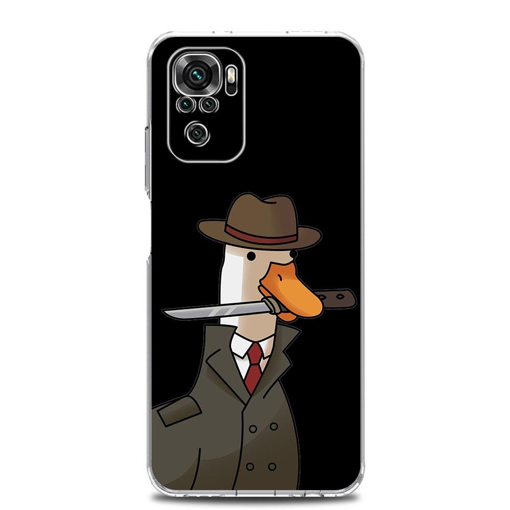 Cartoon Doubt Duck Clear Phone Case For Xiaomi Redmi Note 12 5G 9S 9 8 10 11 Pro+ 9T 8T 10C 9C 9A 7 Pro Soft Silicone Back Cover