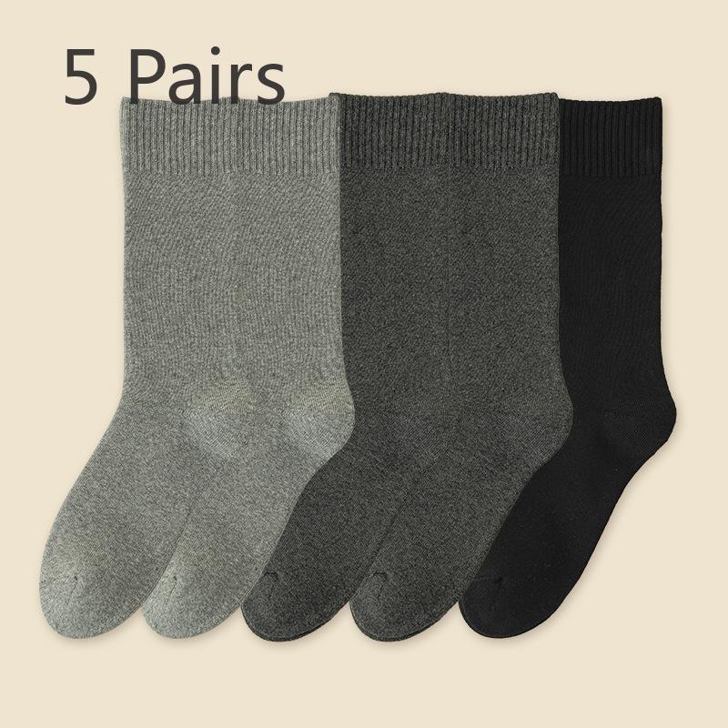 

5 пар мужских толстых шерстяных носков Ring Warm Velvet Anti Pilling Business Socks 5 Pairs
