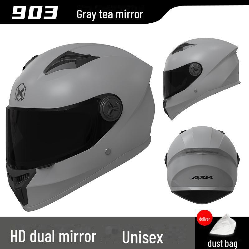 All-Season Electric Motorcycle Helmet with Double Visor for Men and Women - Winter Warm, Full-Face Protection
