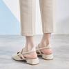 Baotou Sandals Summer Middle Heel New Student Fairy Style Retro Thick Heel One Word with Single Shoes