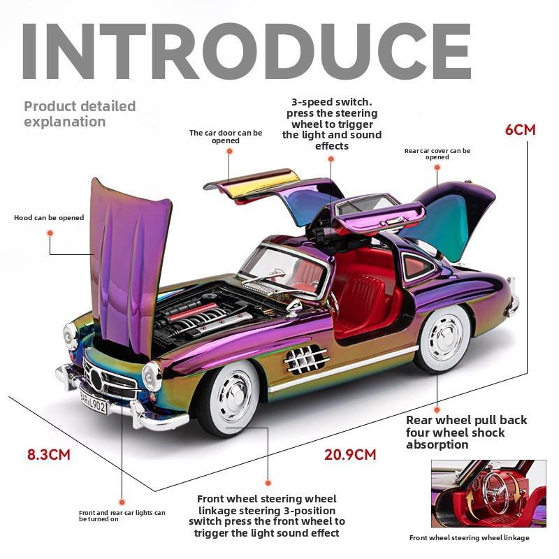 Legierung Automodell Mercedes 300sl Vintage Spielzeug mit Schwungradsteuerung für Kinder