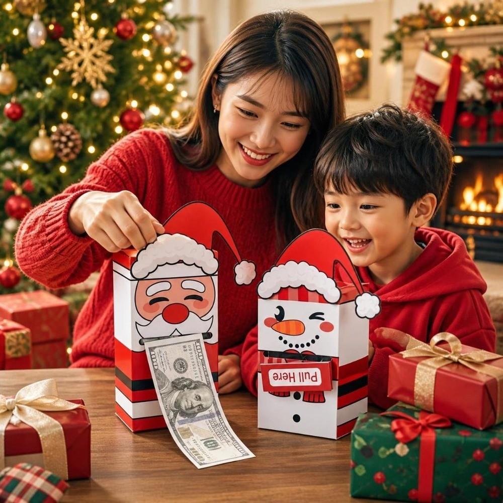Santa Snowman Christmas Money Grabbing Box Funny Money Drawing Box  Family Gathering