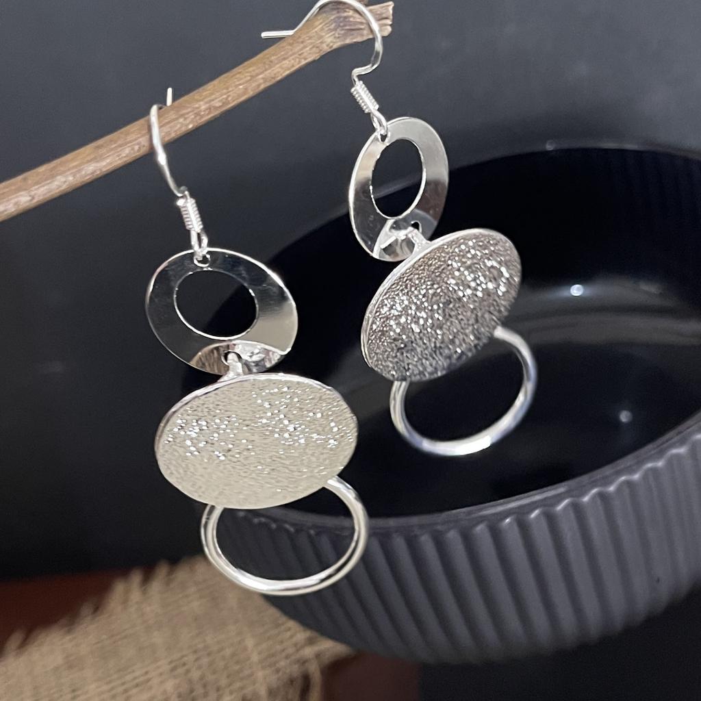 925 Sterling Silver Earrings For Women Trendy Geometric Round Circle Earring Jewelry Prevent Allergy Party Gift Accessories
