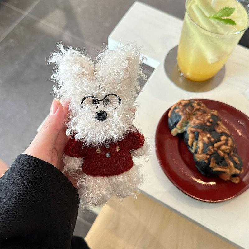 Kawaii Puppy Plush Keychain Cute Cartoon Little Doll Pendant Backpack Hanging Decoration Couple Key Holder Birthday Gifts