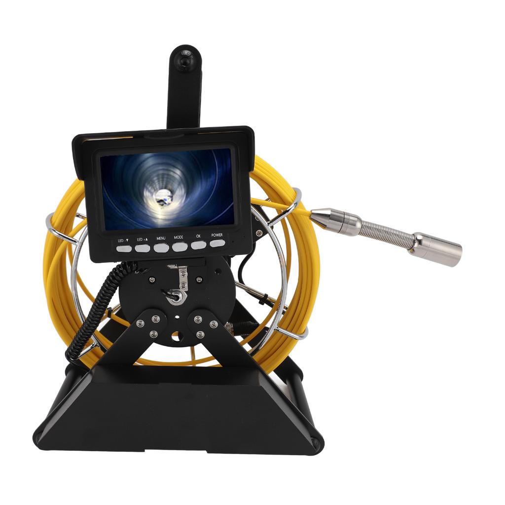 Pipe Inspection Camera 4500mAh Rechargeable IP68 1200TVL Sewer Snake Camera 4.3 Inch Monitor DVR Recording Borescope