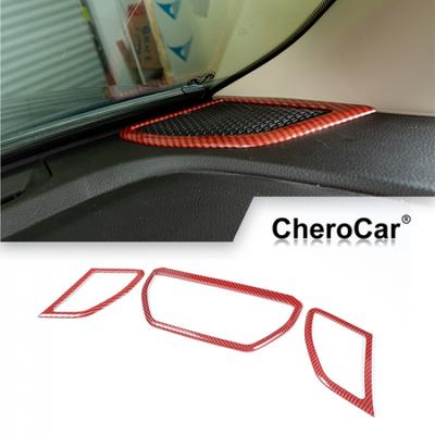 Center Console Dashboard Speaker Trim Frame For Dodge Ram 18-20 Red Carbon Fiber
