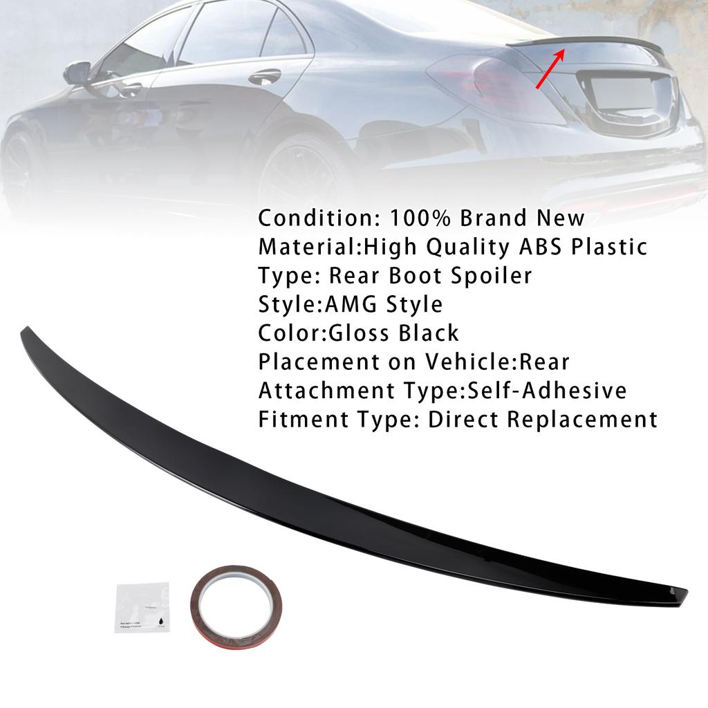 Gloss Black Rear Boot Spoiler For Mercedes-Benz S-Class W222 2014-2020