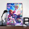 Glowing Data Streams in Broken Horizon Metal Poster Customized Wall Art Retro Vintage Tinplate Signs for Desk Decor Wand Deko