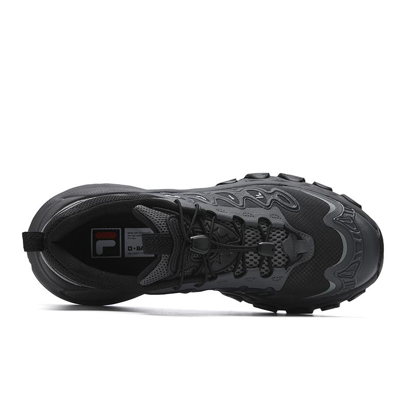FILA TRUFFLE Cushioning Abrasion Resistant Lightweight Low top Chunky Sneakers Men's Black/Wild Dove Gray F12M621111FBW