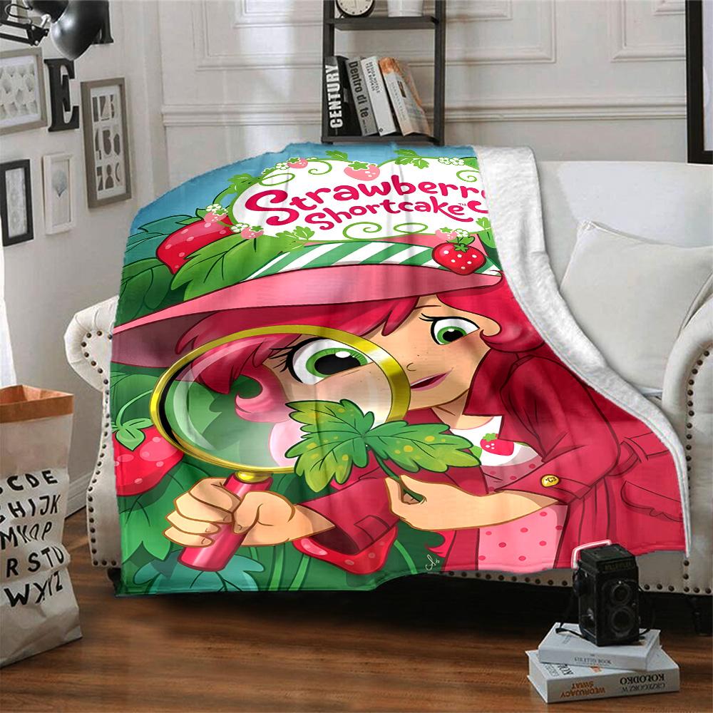 1pc Princess Strawberry8 Blanket, Gift, for Men and Women, Soft Blanket, Good for Sofa Bed Couch Travel, Lightweight Flannel Blanket
