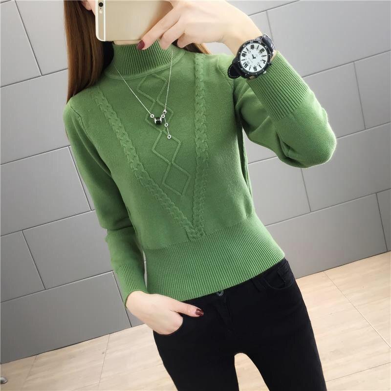 Women's Knit Sweater Short Turtleneck Sweater Slim Pullover Knit Jumper Fall Winter