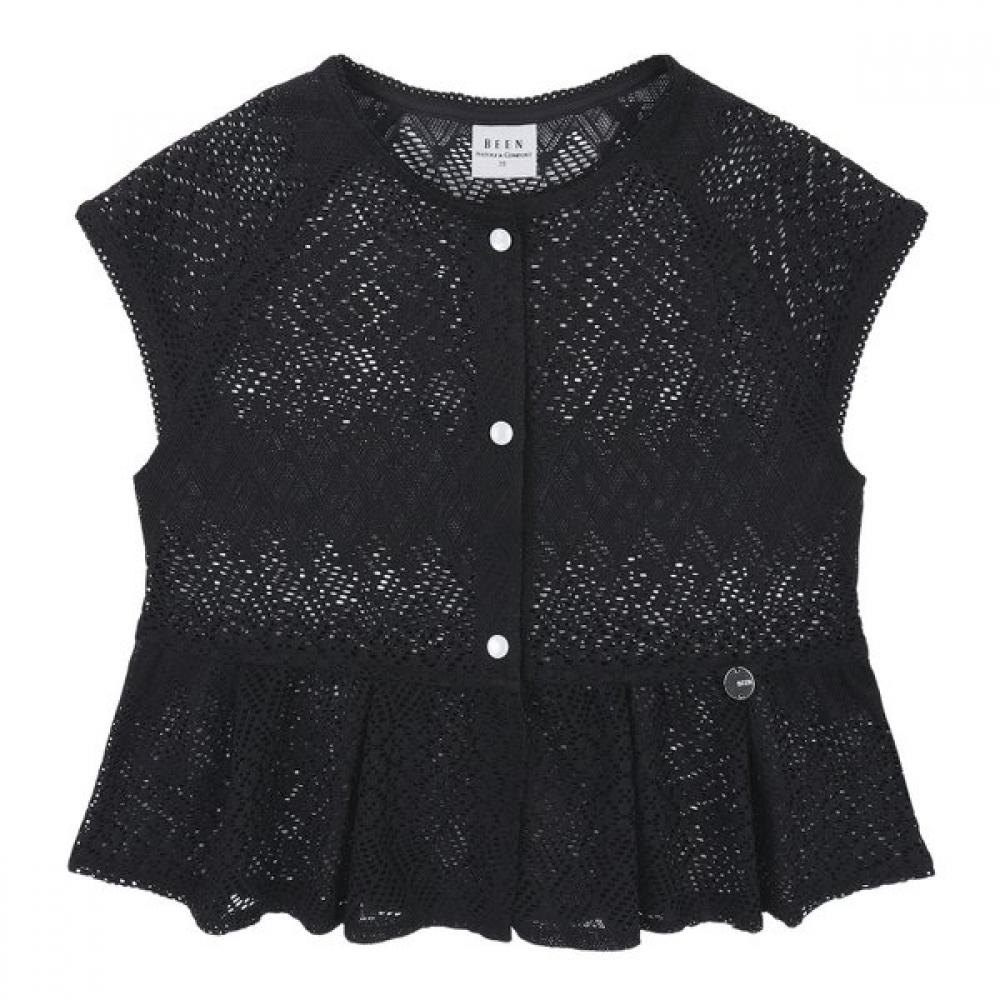 The Coffee Bean Tea Leaf Black Lace Blouse Vest Bz32vt01bk 130