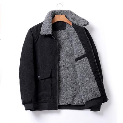 Mens Bomber Jacket High-quality Men Clothing Men Plush Thicken Down Jacket Male Lapel Wool Warm Coat Winter Jacket Men