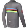 FILA Cycling Series Stand Collar Printed Letter Long Sleeve Cycling Jersey Men jersey Gray A11M448504F-DY
