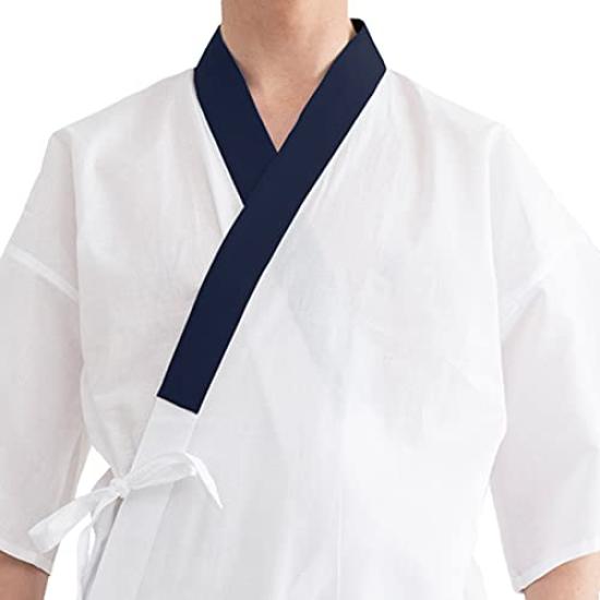 Kimono undershirt with for men [KYOETSU] half-collar (navy, LL)