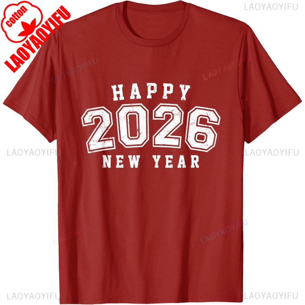 New Years Eve Party Supplies 2026 Happy New Year Men Women TShirt New Years Celebration Party Unisex Summer Shortsleeve Tops