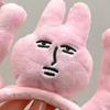 Women Pink Rabbit Headband Funny Creative Cute Plush Hair Bands Fashion Hair Accessories Sweet Rabbit Bangs Clip Headwear