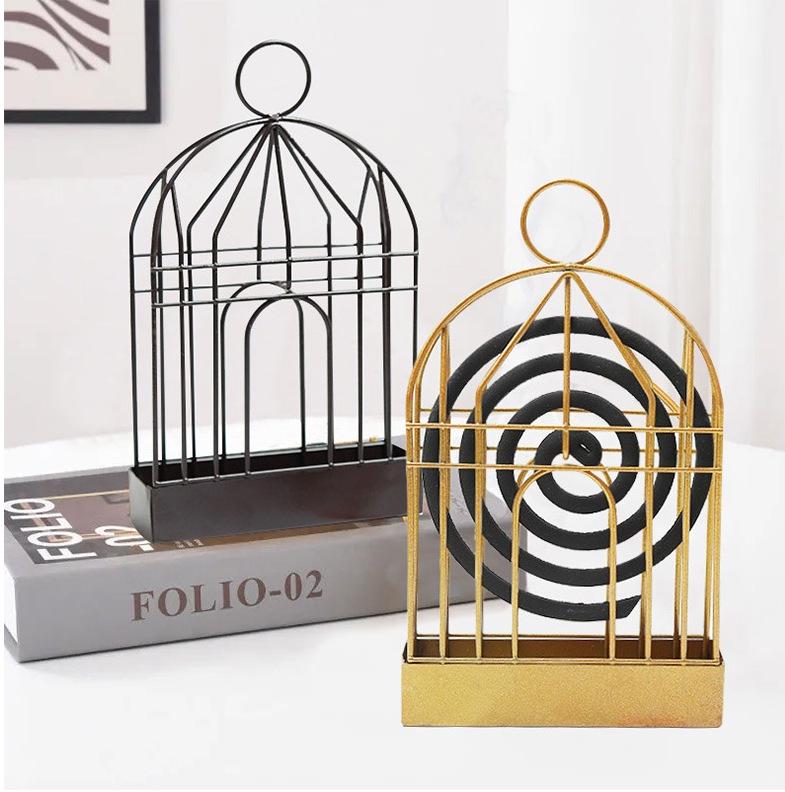 Nordic Birdcage Mosquito Coil Holder - Fireproof Wrought Iron Repellent Box