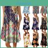 Women's Summer Boho Floral Tank Dress With Comfortable Loose Fit For Casual Beach Outings