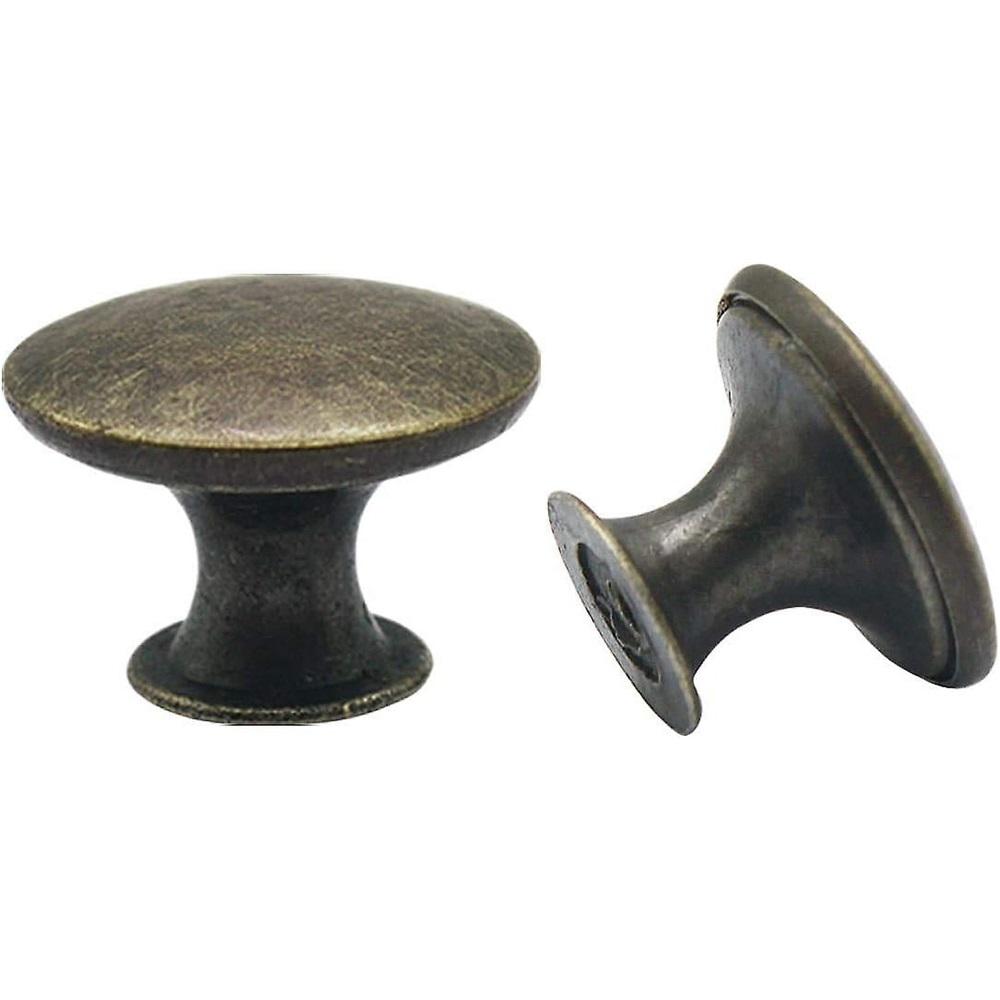 12x Vintage Door Drawer Knobs 30mm Antique Brass Kitchen Cabinet Cupboard Pulls, For Dresser And Furniture Cupboard, Antique Bronze