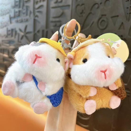 Keychain Pendant Cartoon Dutch Pig Doll Keyring Soft Velvet Touch Stress Relief Key Chain Backpack Hanging Decoration