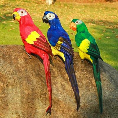 Nuovo Creativo 45cm Pappagallo Simulato Ara Fatto a Mano Schiuma Piuma Statua Prato Ornamenti Animale Falso Uccello Giardino Accessorio Decorazione