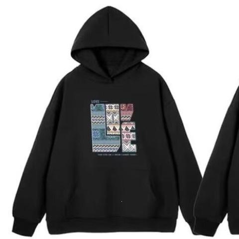 Autumn and Winter Fleece Hooded Sweater for Men and Women Couple Loose Top Trendy Pullover Jacket