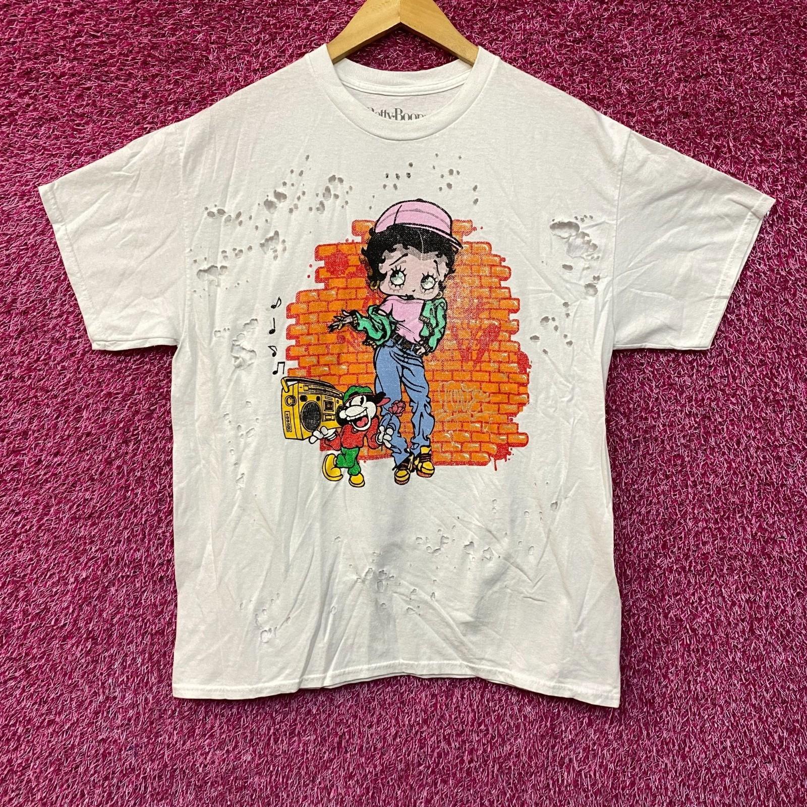 

Betty Boop Hip Hop Theme Distressed T-Shirt Medium M